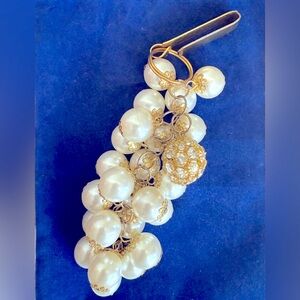 Elegant Gold and White Pearl bag or skirt accessories